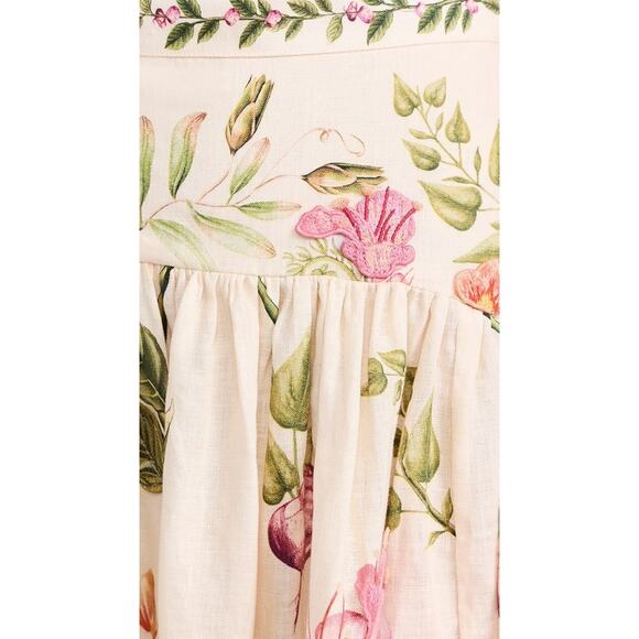 Agua by Agua Bendita Curua Cultivo Skirt Floral Embroidered Multi Cream - Xs - Picture 5 of 6